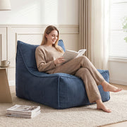Artiss Bean Bag Chair Cover with Filler Soft Corduroy DIY Stuffed Animal Storage Bean Bag for Adults, Washable Lazy Sofa for Living Room Bedroom, Blue