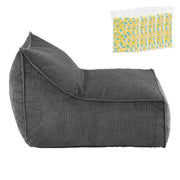 Artiss Bean Bag Chair Cover with Filler Soft Corduroy DIY Stuffed Animal Storage Bean Bag for Adults, Washable Lazy Sofa for Living Room Bedroom, Grey