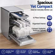 Devanti 10 Place Settings Freestanding Dishwasher Silver