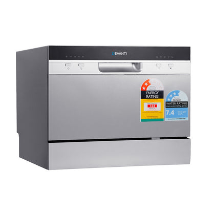 Devanti 6 Place Settings Benchtop Dishwasher Sliver BDW-6-02A-SI
