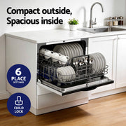 Devanti 6-Place Setting Benchtop Dishwasher 50cm White