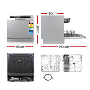 Devanti 8 Place Settings Benchtop Dishwasher Sliver BDW-8-02G-SI