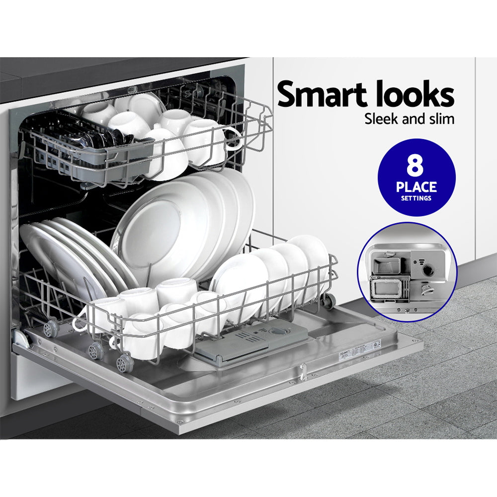 Devanti 8 Place Settings Benchtop Dishwasher Sliver BDW-8-02G-SI