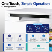 Devanti 8 Place Settings Benchtop Dishwasher White