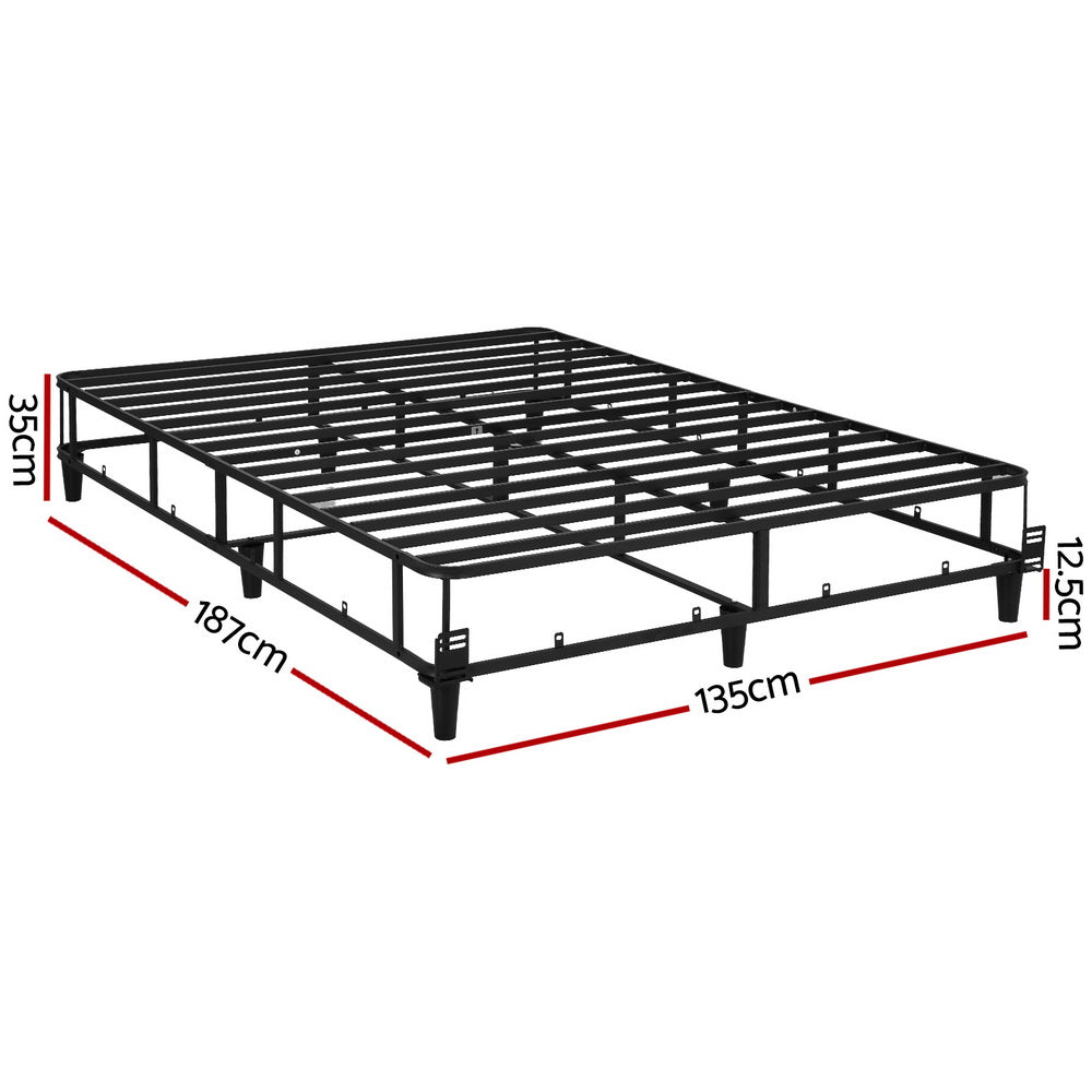 Artiss Bed Frame Double Size Metal Grey MASON BED-BASE-MASON-D-GR