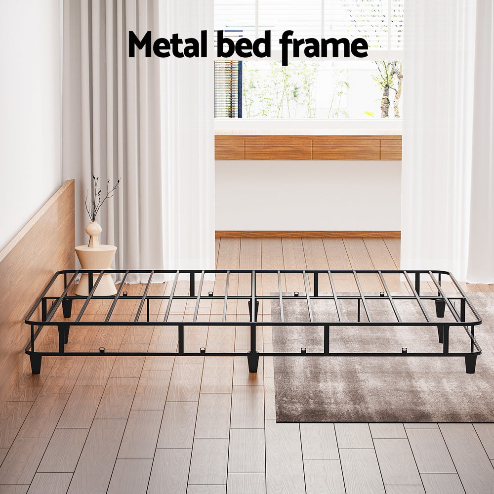 Artiss Bed Frame Double Size Metal Grey MASON BED-BASE-MASON-D-GR