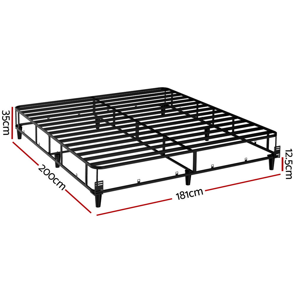 Artiss Bed Frame King Size Metal Grey MASON BED-BASE-MASON-K-GR