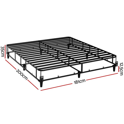 Artiss Bed Frame King Size Metal Grey MASON BED-BASE-MASON-K-GR