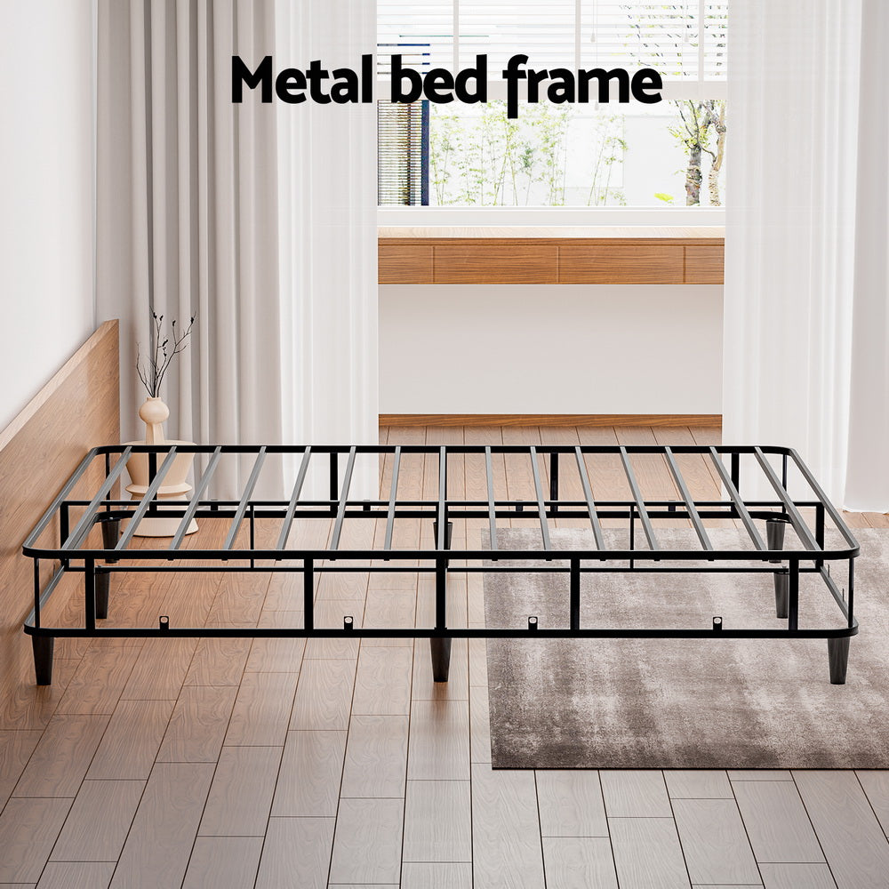 Artiss Bed Frame King Size Metal Grey MASON BED-BASE-MASON-K-GR