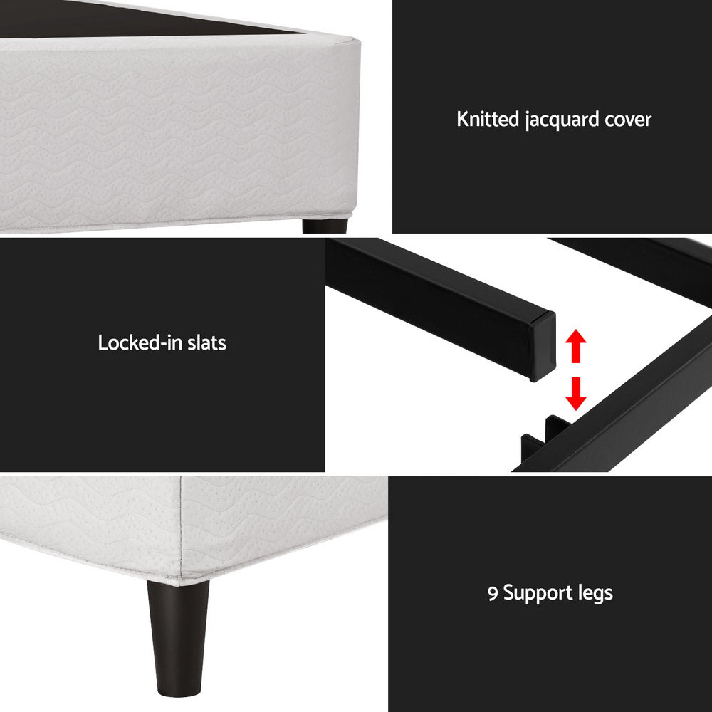 Artiss Bed Frame King Size Metal Grey MASON BED-BASE-MASON-K-GR