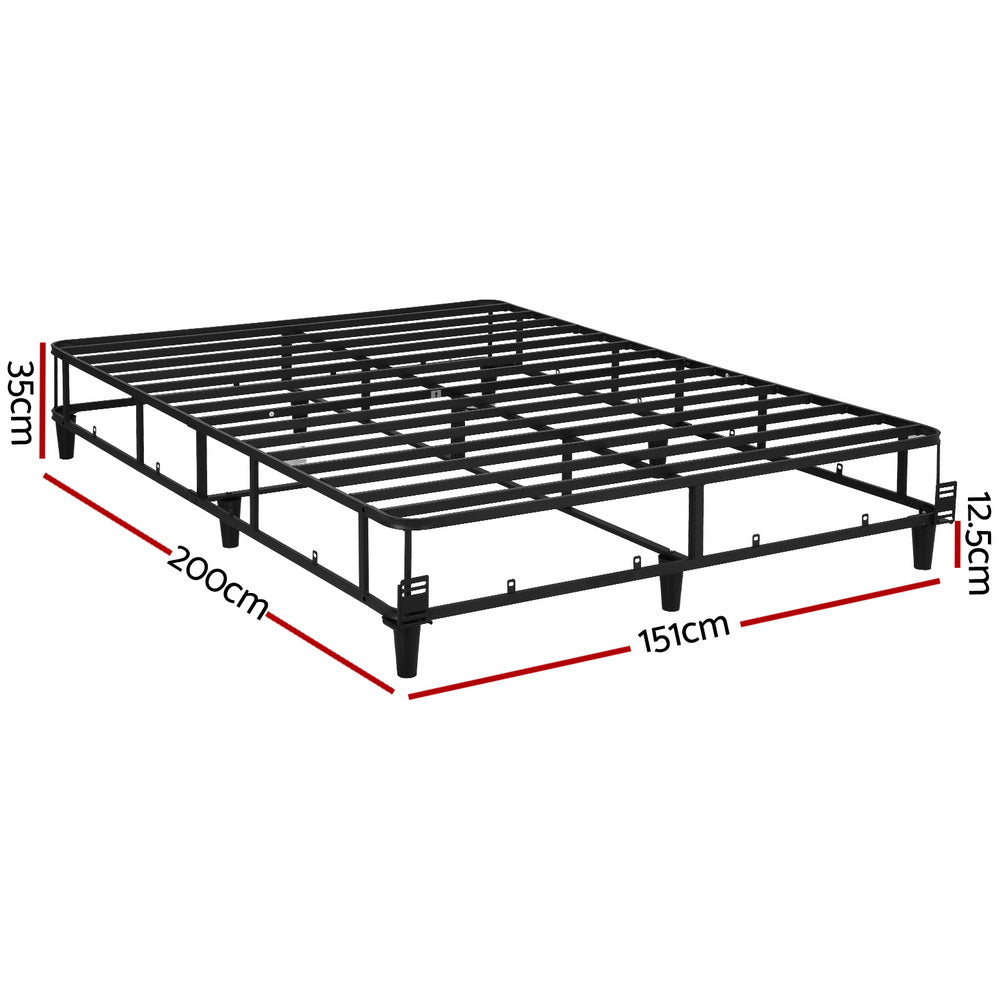 Artiss Bed Frame Queen Size Metal Grey MASON BED-BASE-MASON-Q-GR