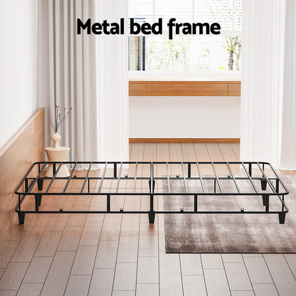 Artiss Bed Frame Queen Size Metal Grey MASON BED-BASE-MASON-Q-GR