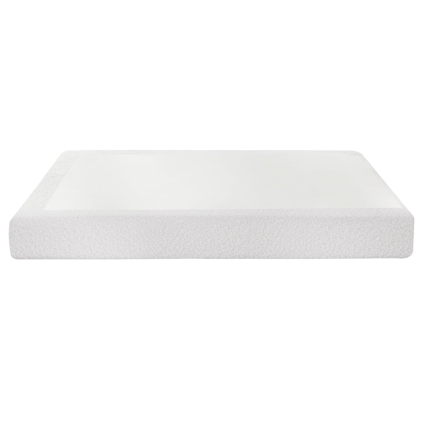 Artiss Compression Bed Frame Double Size No Assembly Vacuum High Density Sponge Boucle Cream White BED-FOAM-BASE-D-WH