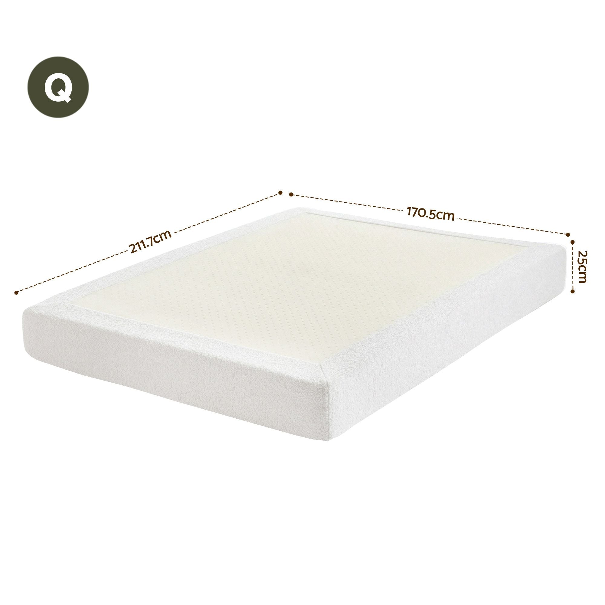 Artiss Queen Compression Foam Bed Base – Cream Boucle