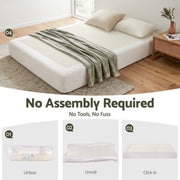 Artiss Queen Compression Foam Bed Base – Cream Boucle