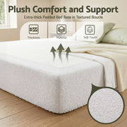 Artiss Queen Compression Foam Bed Base – Cream Boucle