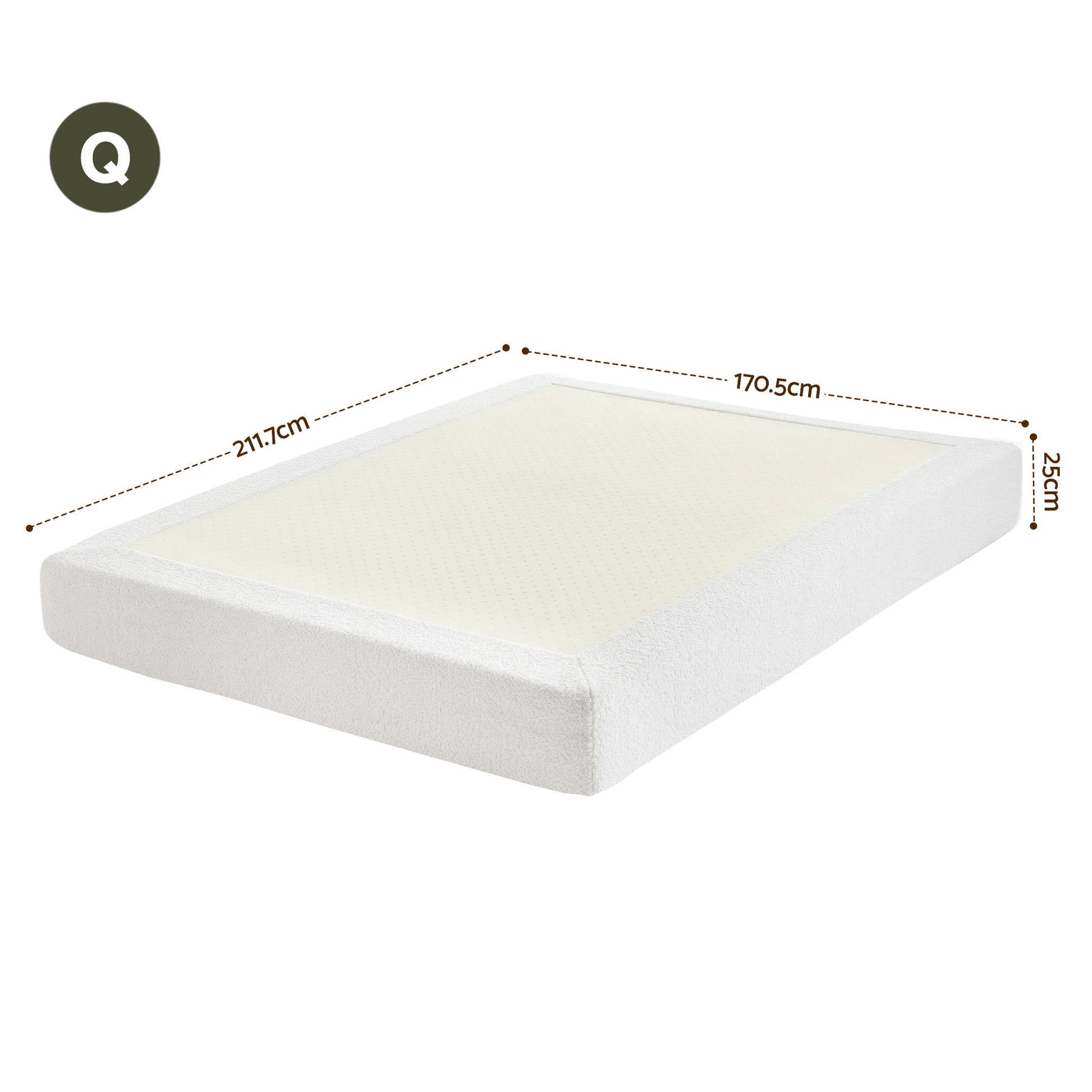 Artiss Compression Bed Frame Queen Size No Assembly Vacuum High Density Sponge Boucle Cream White BED-FOAM-BASE-Q-WH