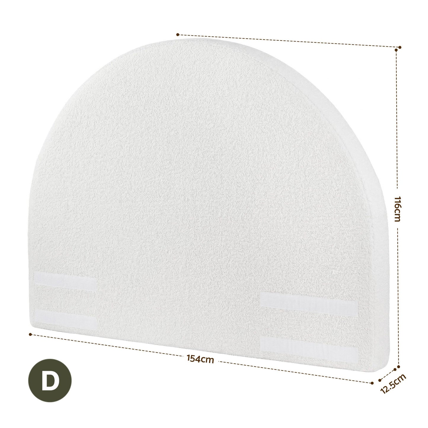 Artiss Double Size Headboard for Bed Frame Boucle Fabric No-Assembly Vacuum Compressed Soft Backrest with BED-FOAM-HEAD-NOVA-D-WH