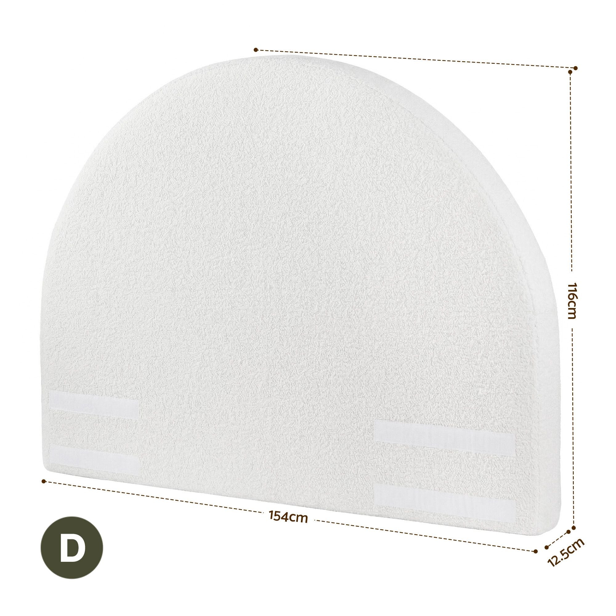 Artiss Double Size Headboard for Bed Frame Boucle Fabric No-Assembly Vacuum Compressed Soft Backrest with BED-FOAM-HEAD-NOVA-D-WH