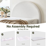 Artiss Double Size Headboard for Bed Frame Boucle Fabric No-Assembly Vacuum Compressed Soft Backrest with BED-FOAM-HEAD-NOVA-D-WH