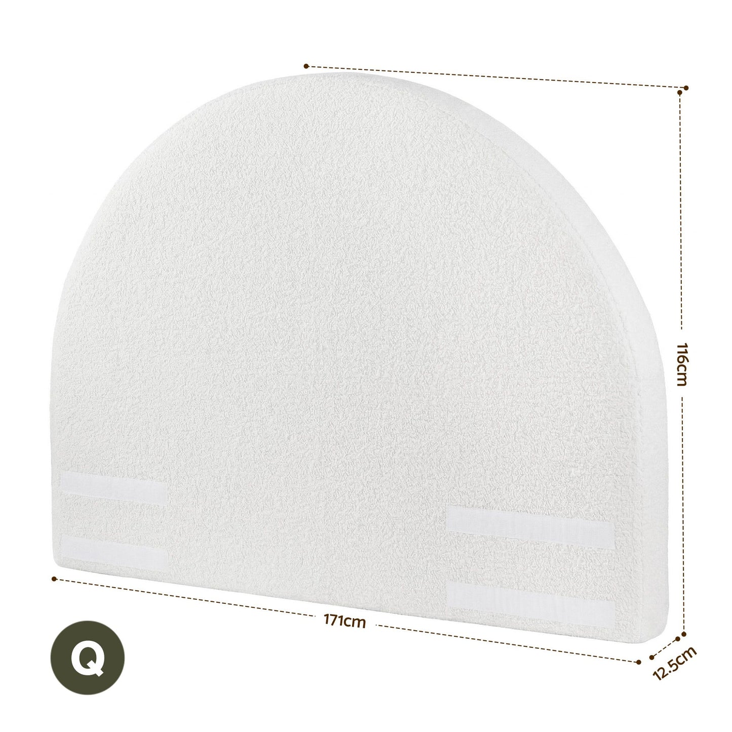 Artiss Queen Size Headboard for Bed Frame Boucle Fabric No-Assembly Vacuum Compressed Soft Backrest with BED-FOAM-HEAD-NOVA-Q-WH