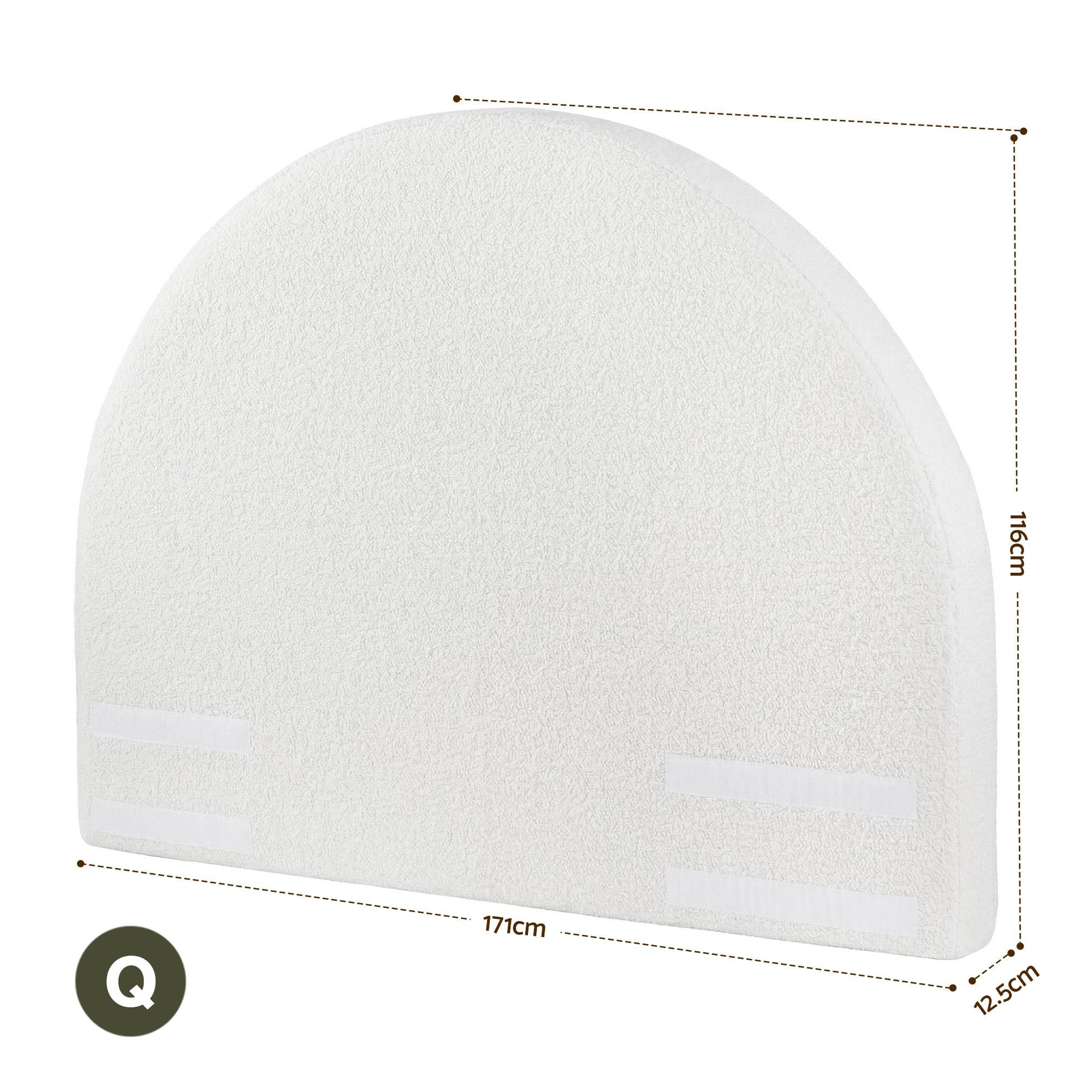 Artiss Queen Size Headboard for Bed Frame Boucle Fabric No-Assembly Vacuum Compressed Soft Backrest with BED-FOAM-HEAD-NOVA-Q-WH