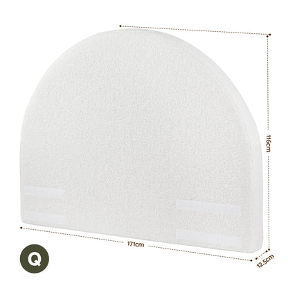 Artiss Queen Size Headboard for Bed Frame Boucle Fabric No-Assembly Vacuum Compressed Soft Backrest with BED-FOAM-HEAD-NOVA-Q-WH