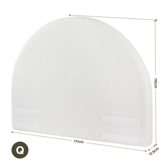 Artiss Queen Size Headboard for Bed Frame Boucle Fabric No-Assembly Vacuum Compressed Soft Backrest with BED-FOAM-HEAD-NOVA-Q-WH