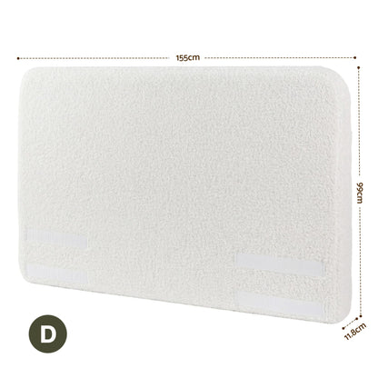 Artiss Double Headboard for Bed Frame Boucle Fabric No-Assembly Vacuum Compressed Soft Backrest with BED-FOAM-HEAD-SOLIS-D-WH
