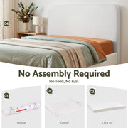 Artiss Double Headboard for Bed Frame Boucle Fabric No-Assembly Vacuum Compressed Soft Backrest with BED-FOAM-HEAD-SOLIS-D-WH