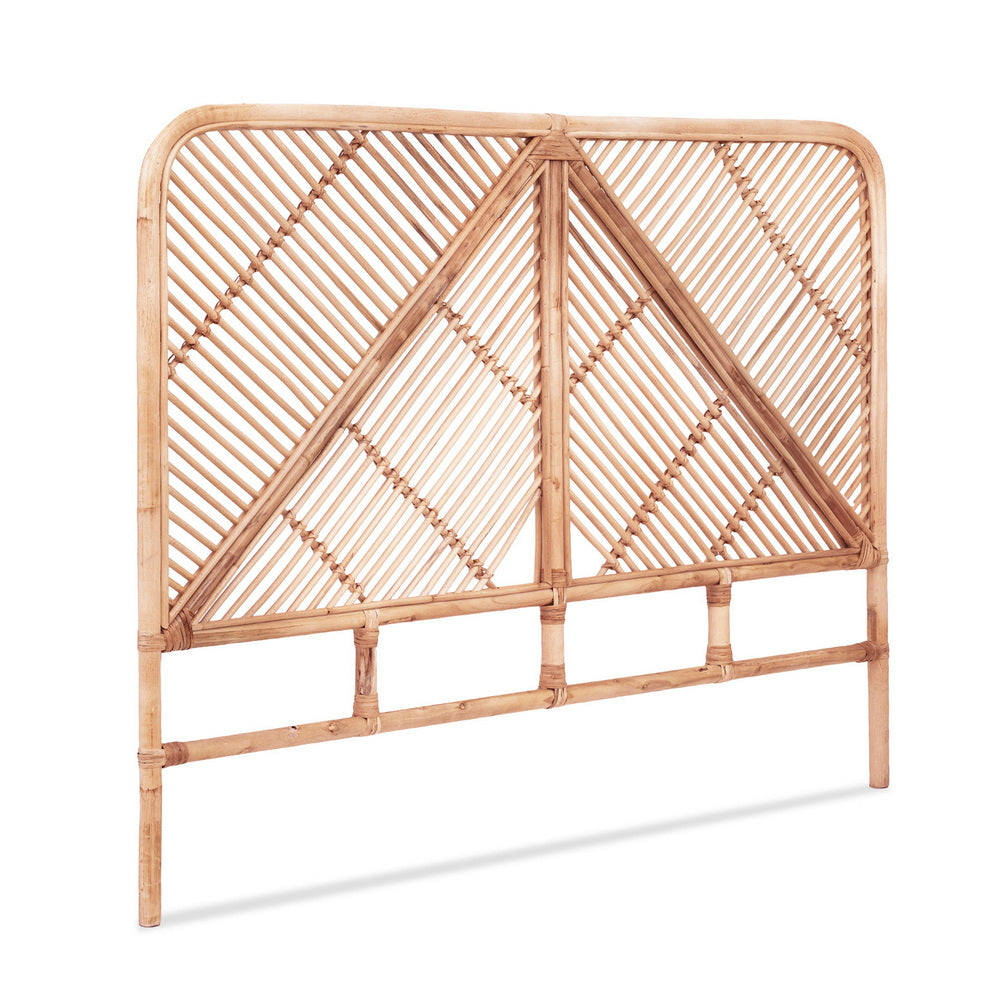 Artiss Bed Headboard Double Bedhead Rattan - FRED Pine BED-HEAD-C-FRED-D-WD