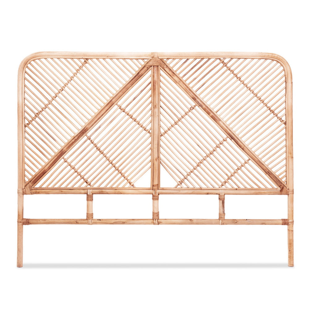 Artiss Bed Headboard Double Bedhead Rattan - FRED Pine BED-HEAD-C-FRED-D-WD