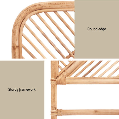 Artiss Bed Headboard Double Bedhead Rattan - FRED Pine BED-HEAD-C-FRED-D-WD