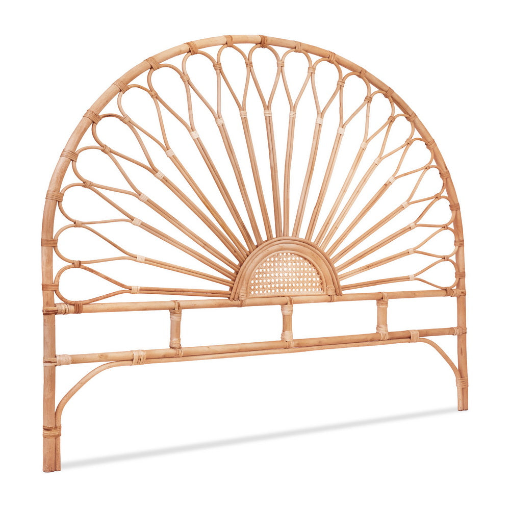 Artiss Bed Headboard Queen Bedhead Rattan - MARI Pine BED-HEAD-C-MARI-Q-WD