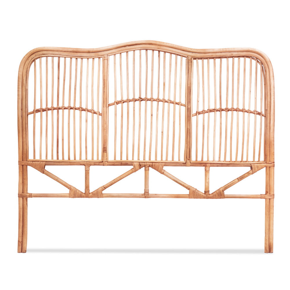 Artiss Bed Headboard Double Bedhead Rattan - NERO Pine BED-HEAD-C-NERO-D-WD