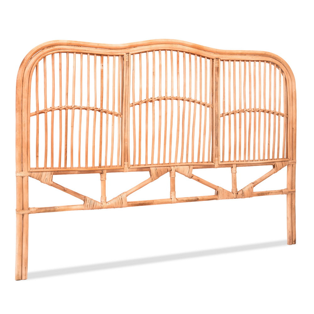 Artiss Bed Headboard Queen Bedhead Rattan - NERO Pine BED-HEAD-C-NERO-Q-WD