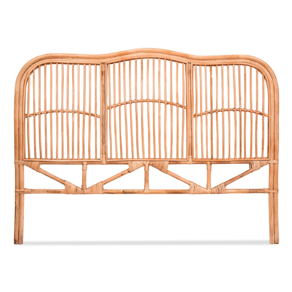 Artiss Bed Headboard Queen Bedhead Rattan - NERO Pine BED-HEAD-C-NERO-Q-WD