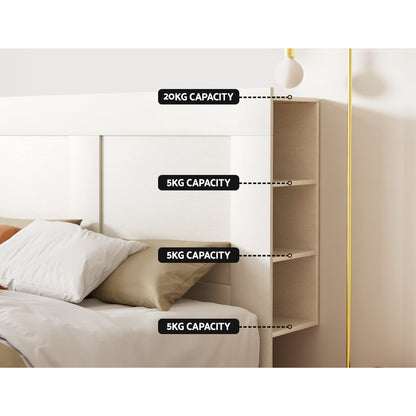 Artiss Bed Head Headboard King with Shelves - CABI White BED-HEAD-CABI-K-WH