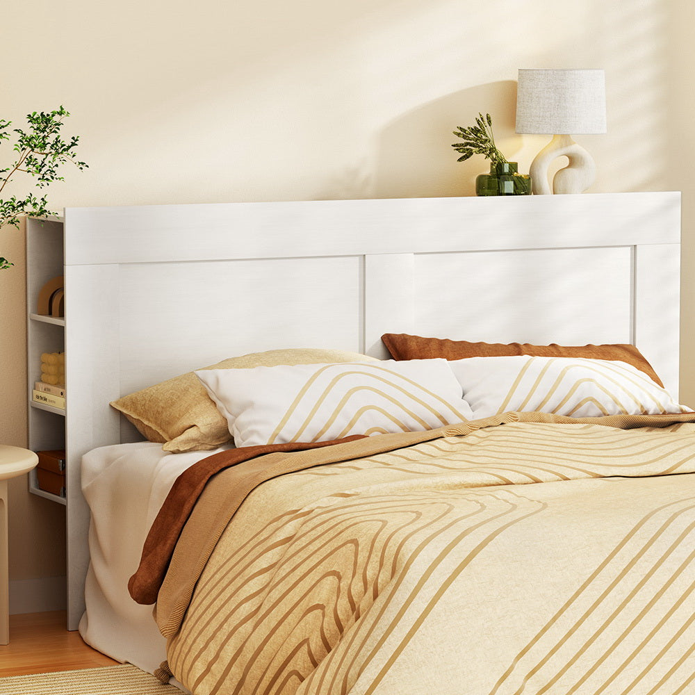 Artiss Bed Head Headboard King with Shelves - CABI White BED-HEAD-CABI-K-WH