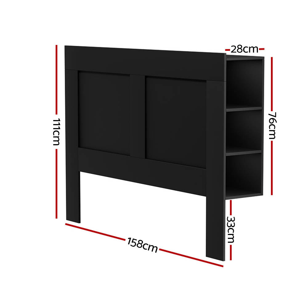 Artiss Bed Head Headboard Queen with Shelves - CABI Black BED-HEAD-CABI-Q-BK