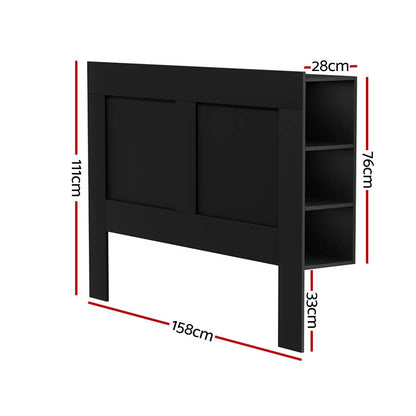 Artiss Bed Head Headboard Queen with Shelves - CABI Black BED-HEAD-CABI-Q-BK