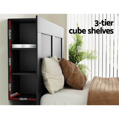 Artiss Bed Head Headboard Queen with Shelves - CABI Black BED-HEAD-CABI-Q-BK