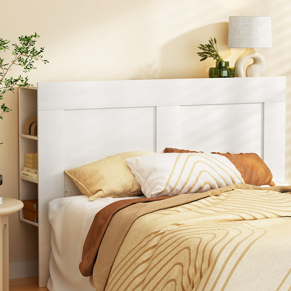 Artiss Bed Head Headboard Queen with Shelves - CABI White BED-HEAD-CABI-Q-WH