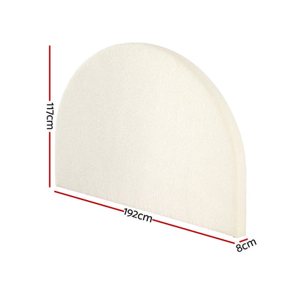 Artiss Bed Head Headboard Bed Frame King Boucle - GREI White BED-HEAD-GREI-K-WH