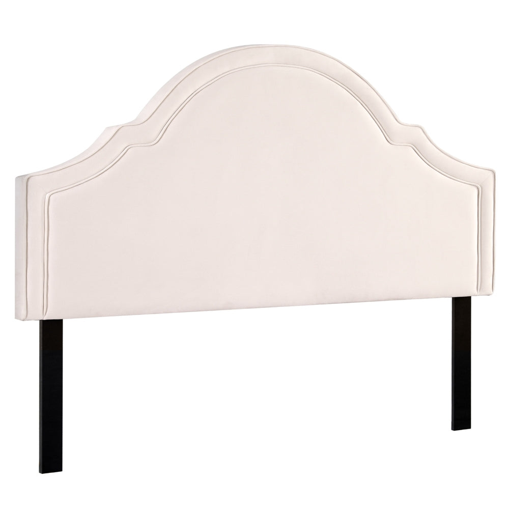 Artiss IRIS King Velvet Bed Head Beige BED-HEAD-IRIS-K-BG