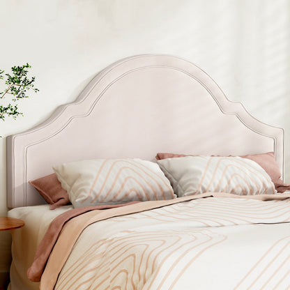Artiss IRIS King Velvet Bed Head Beige BED-HEAD-IRIS-K-BG