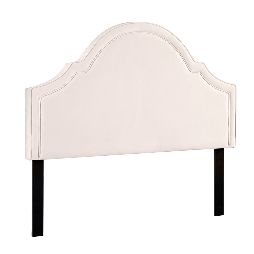 Artiss IRIS Queen Velvet Bed Head Beige BED-HEAD-IRIS-Q-BG