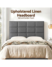 Artiss Bed Headboard Double Bedhead Linen Fabric Charcoal