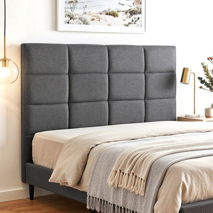 Artiss Bed Headboard Double Bedhead Linen Fabric Charcoal BED-HEAD-PLA-D-CHAR