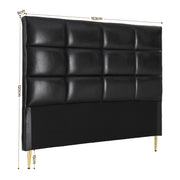Artiss Bed Headboard Queen Bedhead PU Leather Black BED-HEAD-PLA-Q-BK